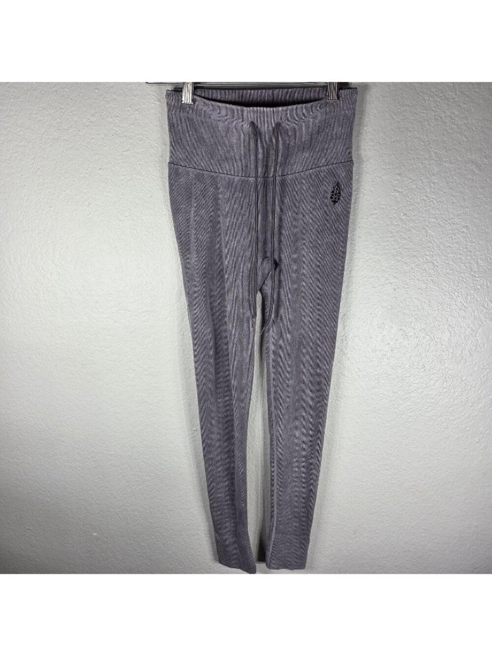 Free People FP Movement Go To Leggings XS Ribbed Acid Purple Wash Drawstring